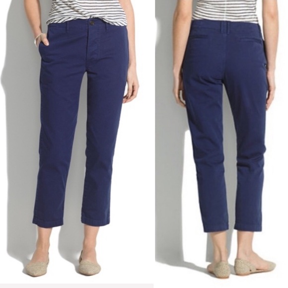 Madewell Pants - Madewell Cropped Rivington Trousers Navy